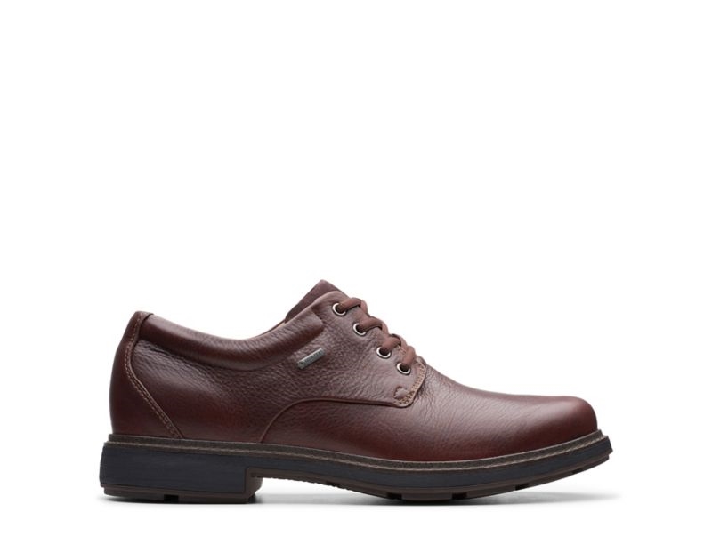Clarks Un Tread Lo Gore-tex Brogues Black Shoes Dark Brown Men - India X6Y5977-K7