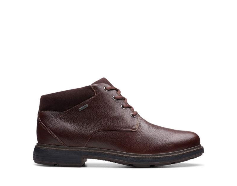 Clarks Un Tread Up Gore-tex Ankle Boots Dark Brown Men - India V9N3202-D7