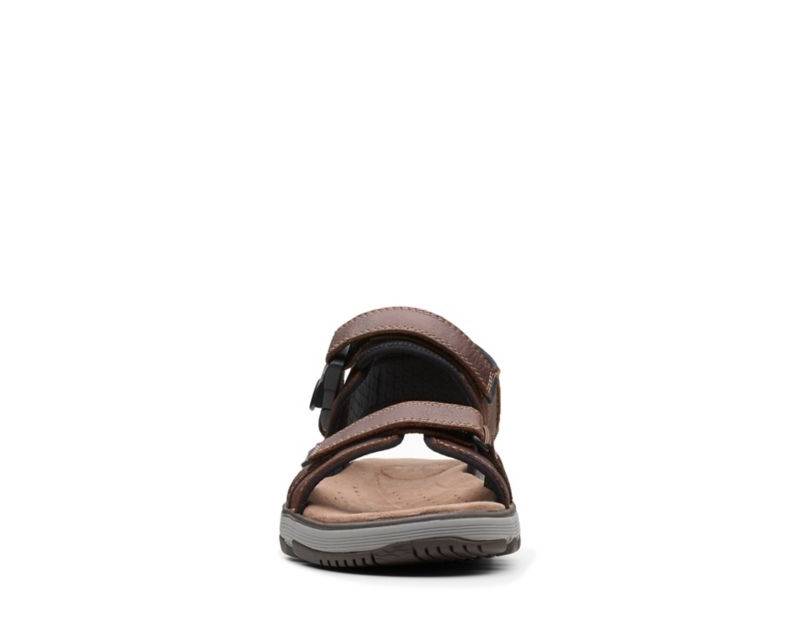 Clarks Un Trek Part Sandals Dark Brown Men - India F7N9977-L8
