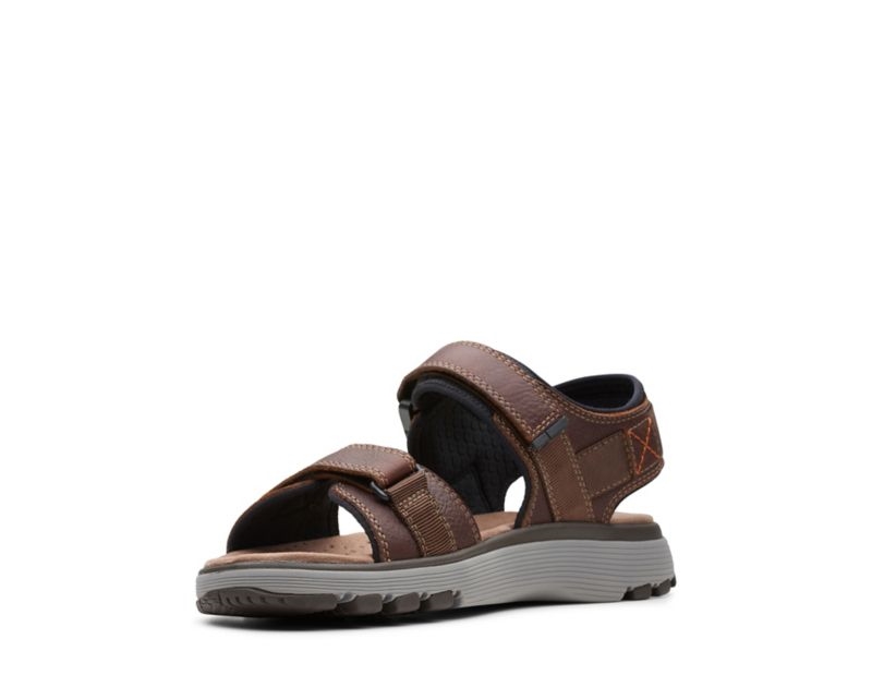 Clarks Un Trek Part Sandals Dark Brown Men - India F7N9977-L8