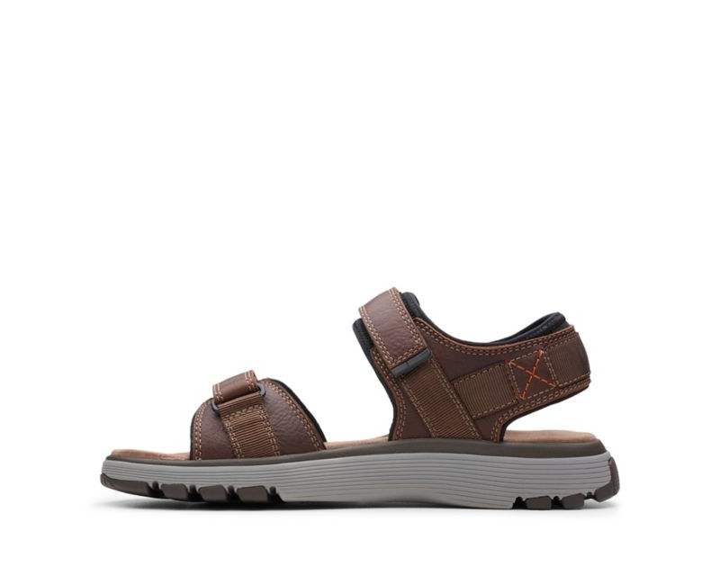 Clarks Un Trek Part Sandals Dark Brown Men - India F7N9977-L8