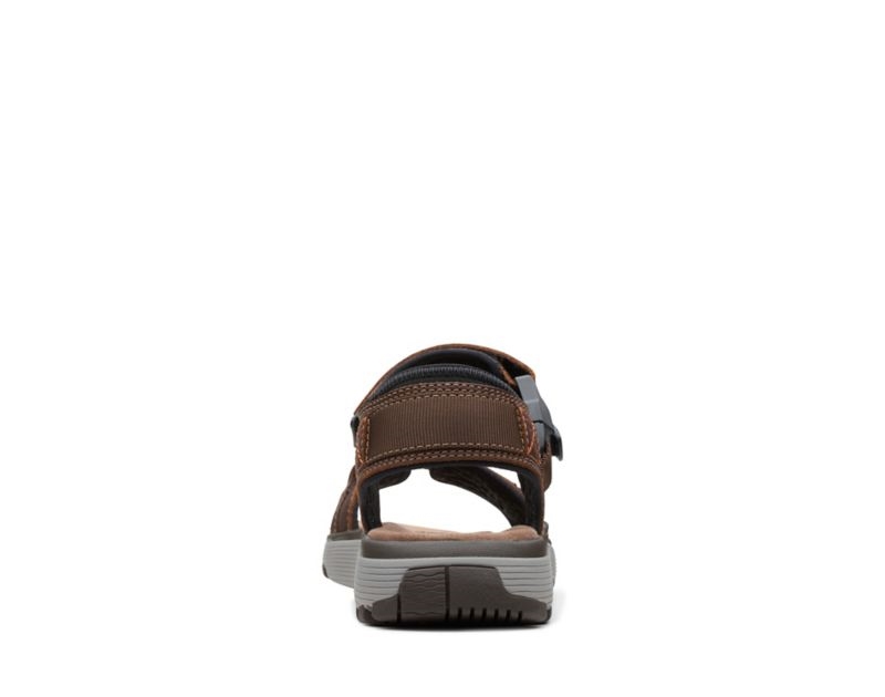 Clarks Un Trek Part Sandals Dark Brown Men - India F7N9977-L8