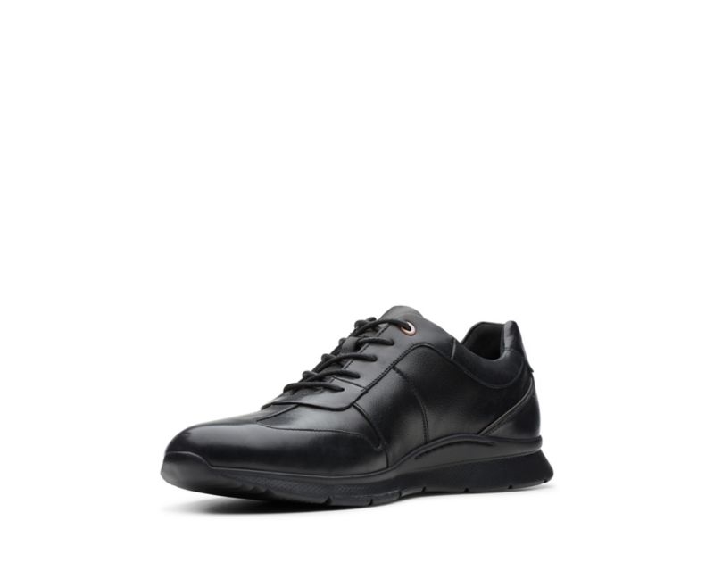 Clarks Un Tynamo Tie Trainers Black Shoes Black Men - India V2P5398-E6