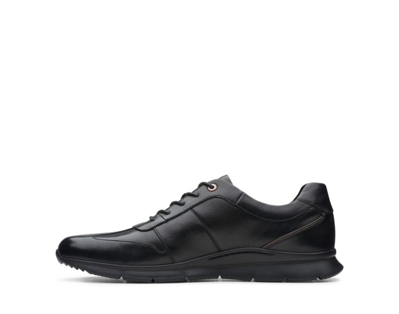 Clarks Un Tynamo Tie Trainers Black Shoes Black Men - India V2P5398-E6