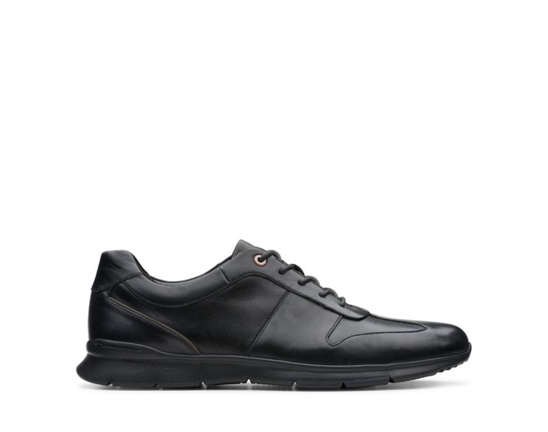Clarks Un Tynamo Tie Trainers Black Shoes Black Men - India V2P5398-E6