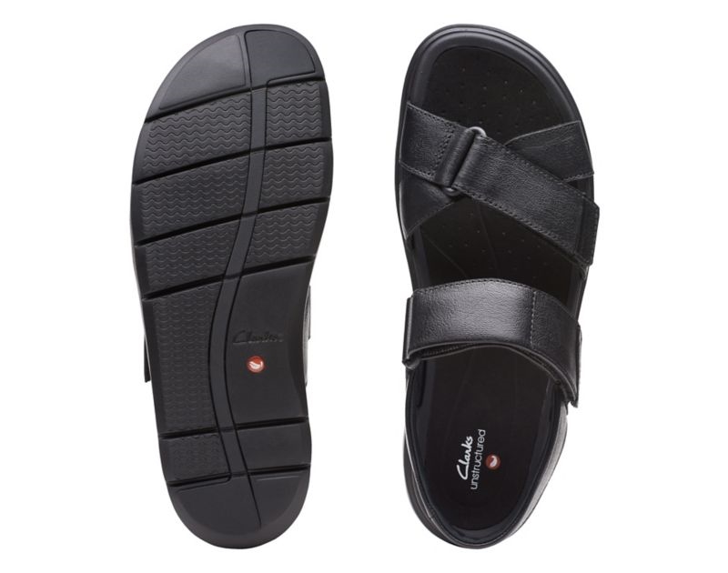 Clarks Un Wilmore Band Sandals Black Men - India V1J9837-X1