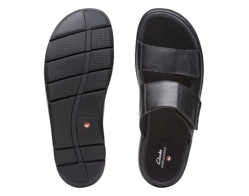 Clarks Unwilmore Part Sandals Black Men - India T2H9182-G5