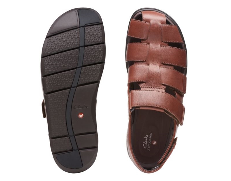 Clarks Unwilmore Ray Sandals Deep Brown Men - India C2Z6631-A3