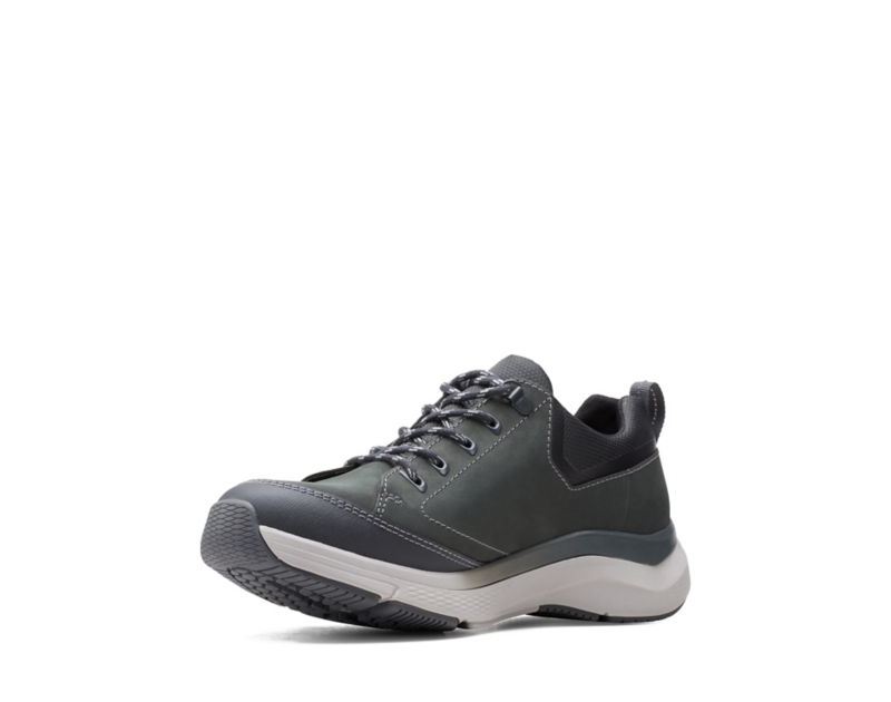 Clarks Wave 2.0 Vibe Trainers Wide Fit Shoes Dark Grey Men - India B0N4252-U0