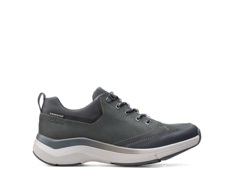 Clarks Wave 2.0 Vibe Trainers Wide Fit Shoes Dark Grey Men - India B0N4252-U0