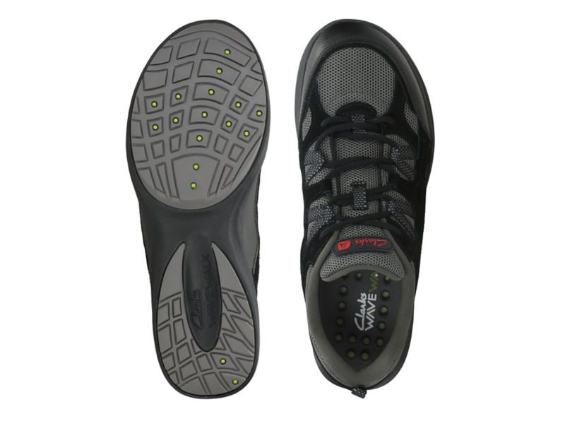 Clarks Wave Vista Trainers Black Shoes Black Men - India T9P4999-V5