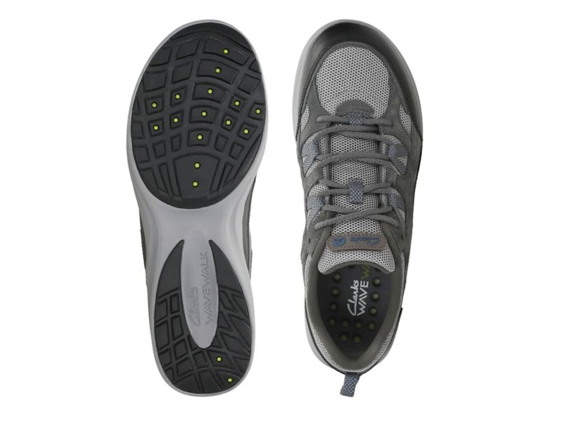 Clarks Wave Vista Trainers Grey Men - India H5Q2808-I0