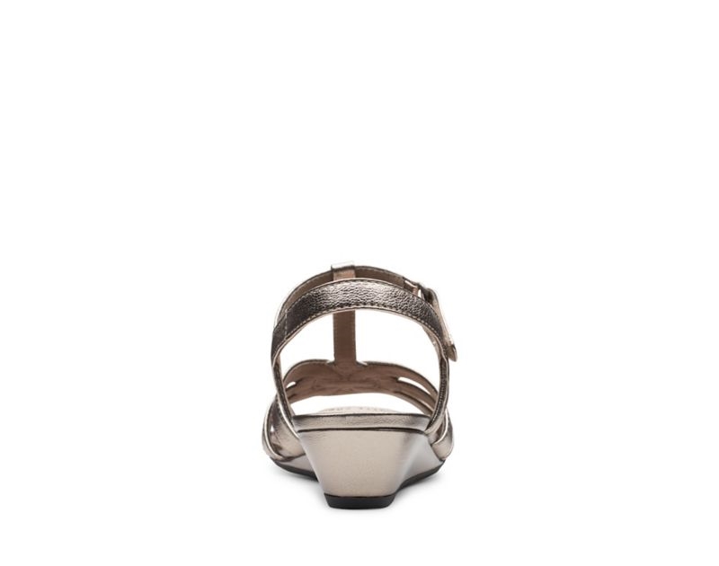 Clarks Abigail Sandals Wedge Sandals Gold Women - India Z1V2327-Z5