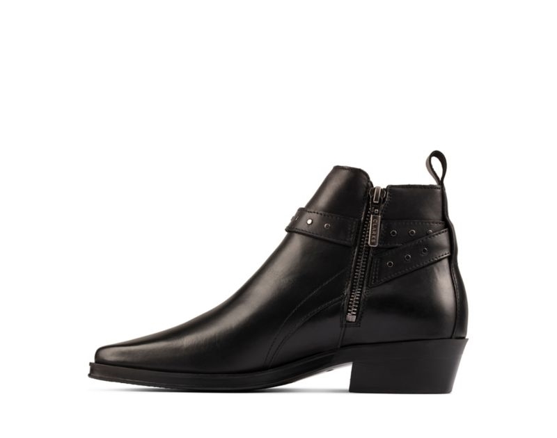 Clarks Alcina Lo Ankle Boots Black Women - India Y7B1370-N6