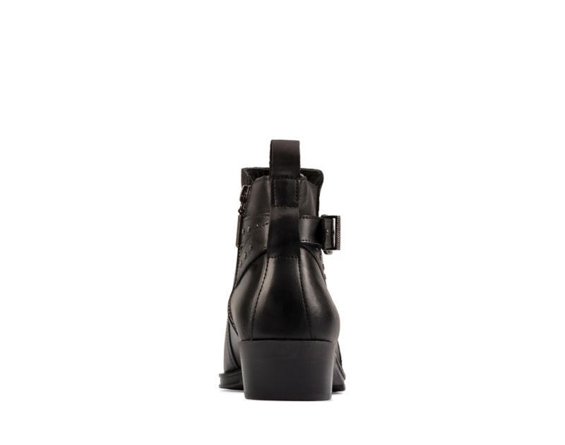 Clarks Alcina Lo Ankle Boots Black Women - India Y7B1370-N6