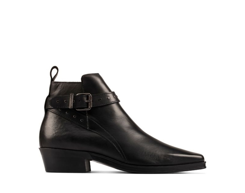 Clarks Alcina Lo Ankle Boots Black Women - India Y7B1370-N6
