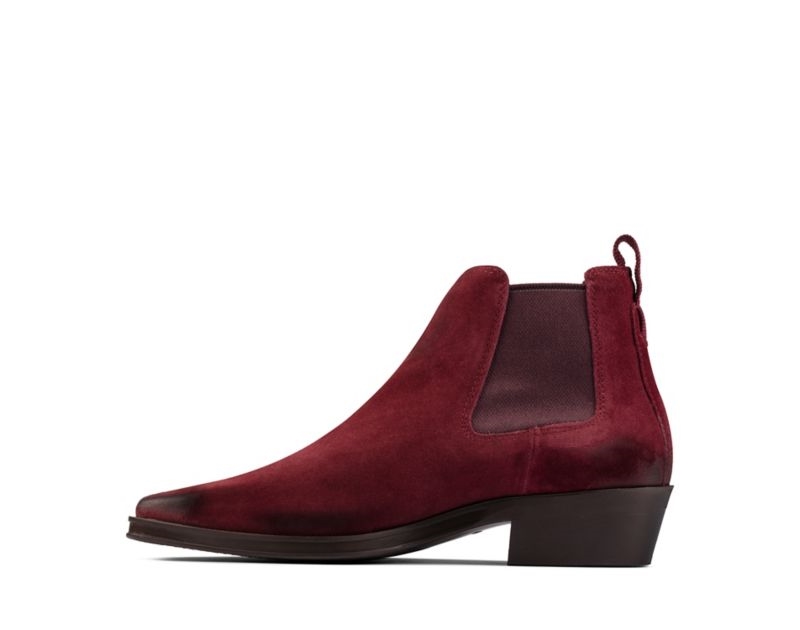 Clarks Alcina Top Chelsea Boots Deep Red Women - India H4Z8426-T1