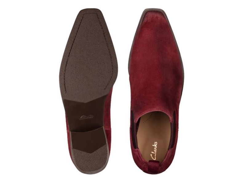 Clarks Alcina Top Chelsea Boots Deep Red Women - India H4Z8426-T1
