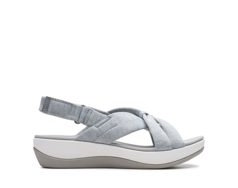 Clarks Arla Belle Wedge Sandals Grey Women - India T4P2963-V5
