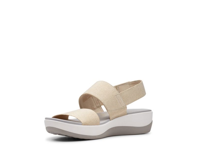 Clarks Arla Jacory Wedge Sandals Light Gold Women - India T0H9463-Z2