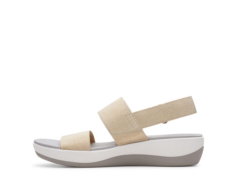 Clarks Arla Jacory Wedge Sandals Light Gold Women - India T0H9463-Z2