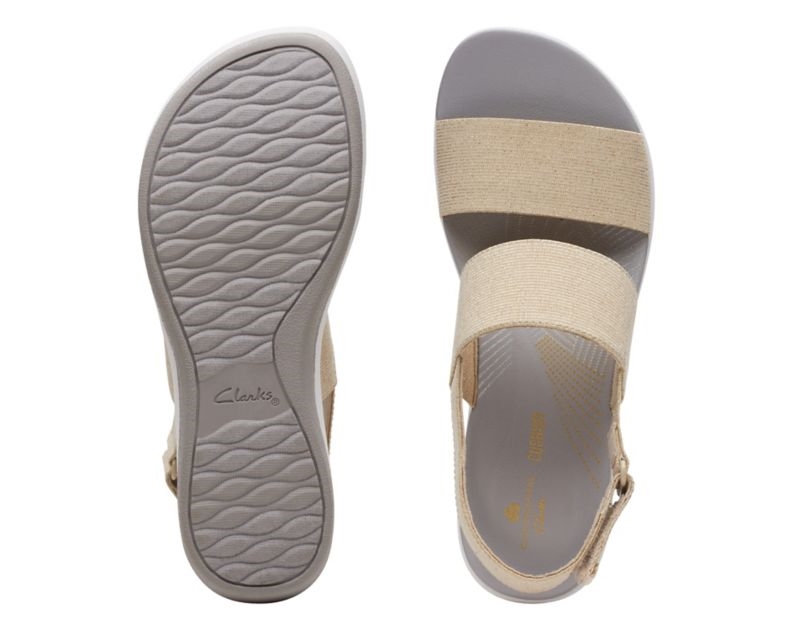 Clarks Arla Jacory Wedge Sandals Light Gold Women - India T0H9463-Z2