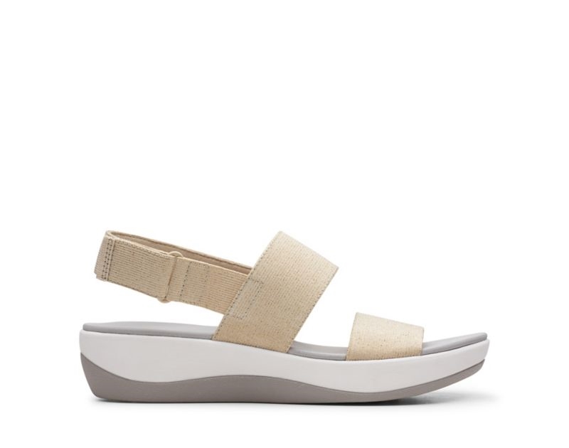 Clarks Arla Jacory Wedge Sandals Light Gold Women - India T0H9463-Z2