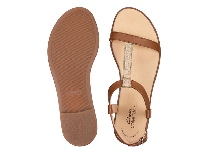Clarks Bay Rosa Sandals Flat Sandals Brown Women - India F9Z4570-C5