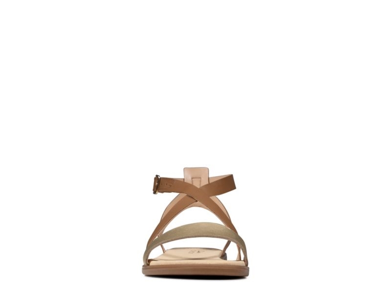 Clarks Bay Rosie Flat Sandals Brown Women - India H0J2053-Q9