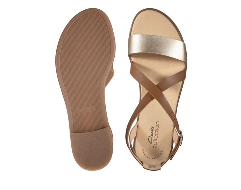 Clarks Bay Rosie Flat Sandals Brown Women - India H0J2053-Q9