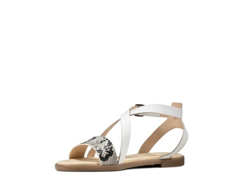 Clarks Bay Rosie Sandals Flat Sandals Grey Snake Women - India T2K1118-B0