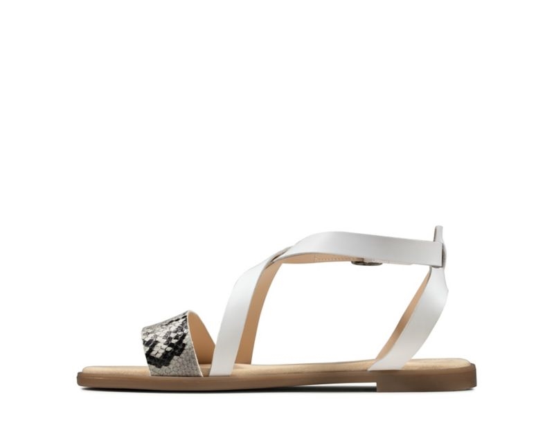 Clarks Bay Rosie Sandals Flat Sandals Grey Snake Women - India T2K1118-B0