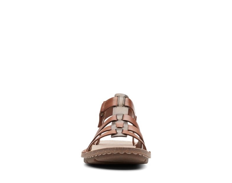 Clarks Blake Jewel Flat Sandals Dark Brown Women - India P1V2153-O0