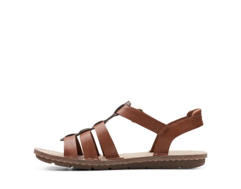 Clarks Blake Jewel Flat Sandals Dark Brown Women - India P1V2153-O0