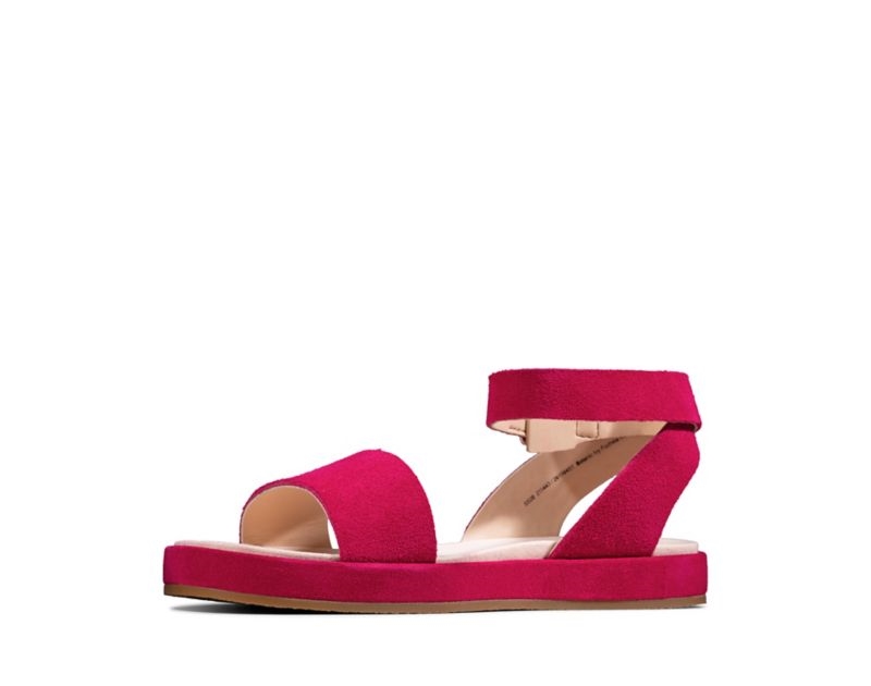 Clarks Botanic Ivy Sandals Flat Sandals Fuchsia Women - India L7Q0457-J7