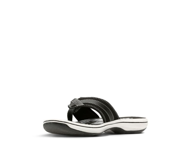 Clarks Brinkley Sea Flat Sandals Black Women - India G4T7265-W4