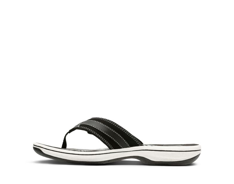 Clarks Brinkley Sea Flat Sandals Black Women - India G4T7265-W4