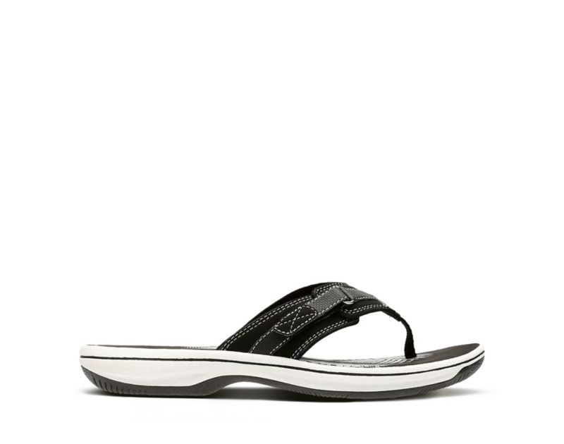 Clarks Brinkley Sea Flat Sandals Black Women - India G4T7265-W4