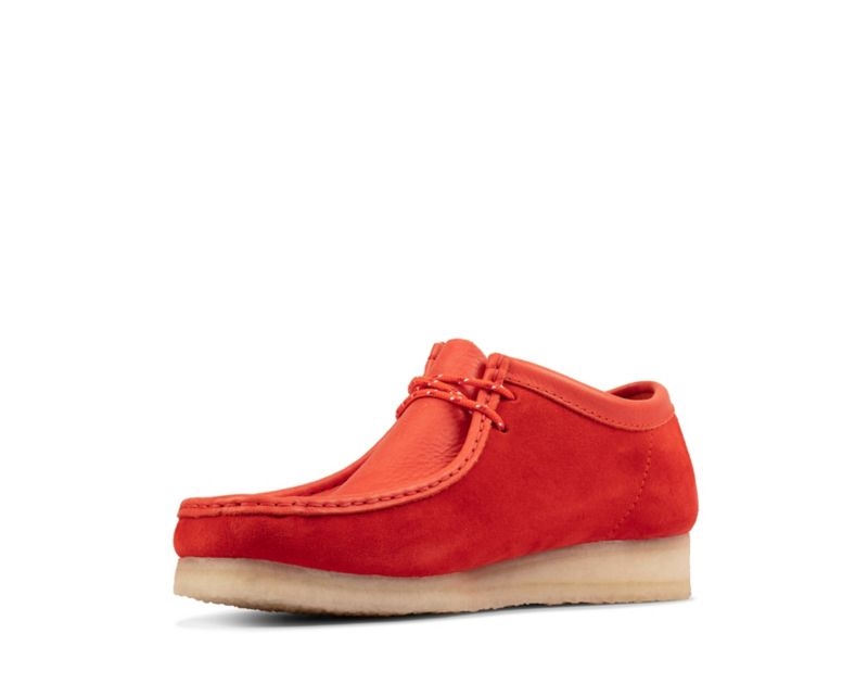 Clarks Classic Wallabee Boots Flat Shoes Red Women - India Y9H9477-E8