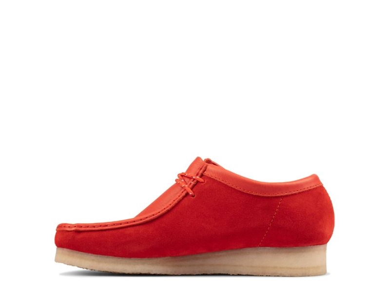 Clarks Classic Wallabee Boots Flat Shoes Red Women - India Y9H9477-E8