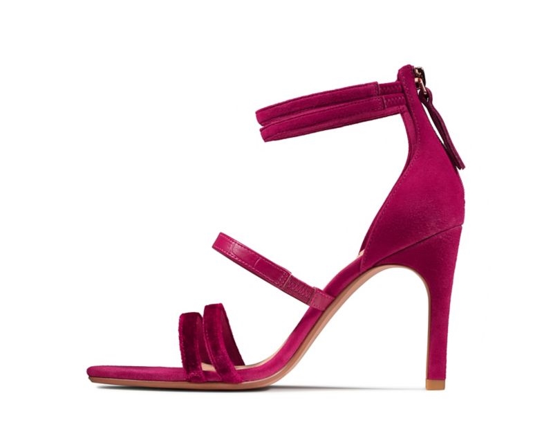 Clarks Curtain Strap Heeled Sandals Fuchsia Women - India O4G6918-Z1