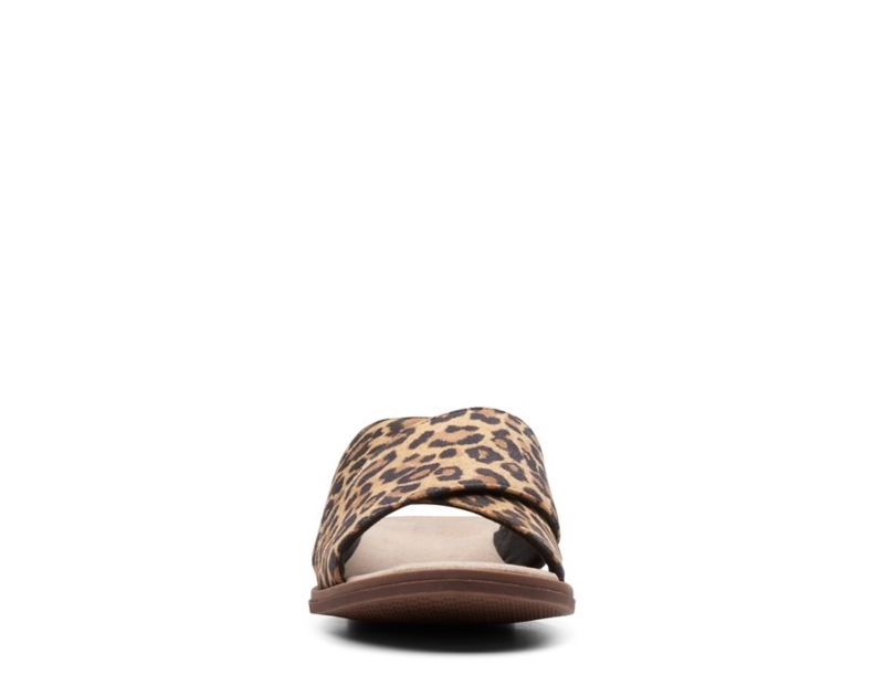 Clarks Declan Ivy Sandals Sliders Leopard Women - India A4R4436-C4