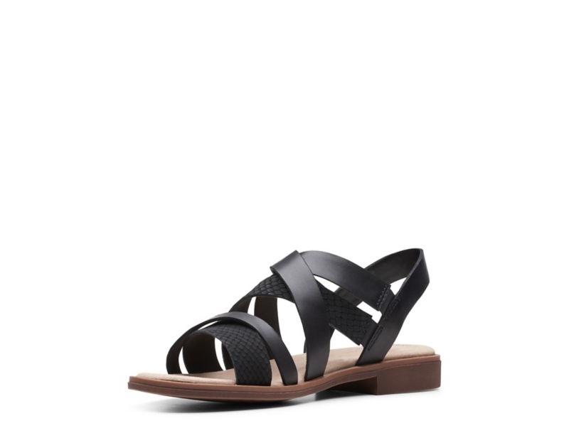 Clarks Declan Mix Sandals Flat Sandals Black Women - India Q2M6402-P4