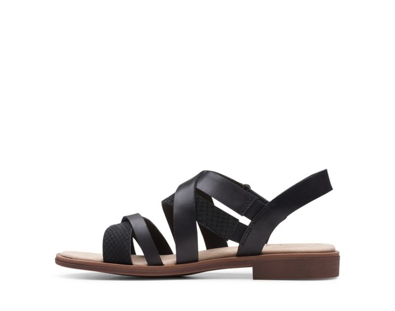 Clarks Declan Mix Sandals Flat Sandals Black Women - India Q2M6402-P4