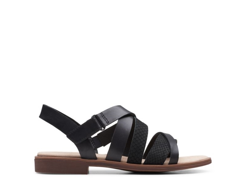 Clarks Declan Mix Sandals Flat Sandals Black Women - India Q2M6402-P4