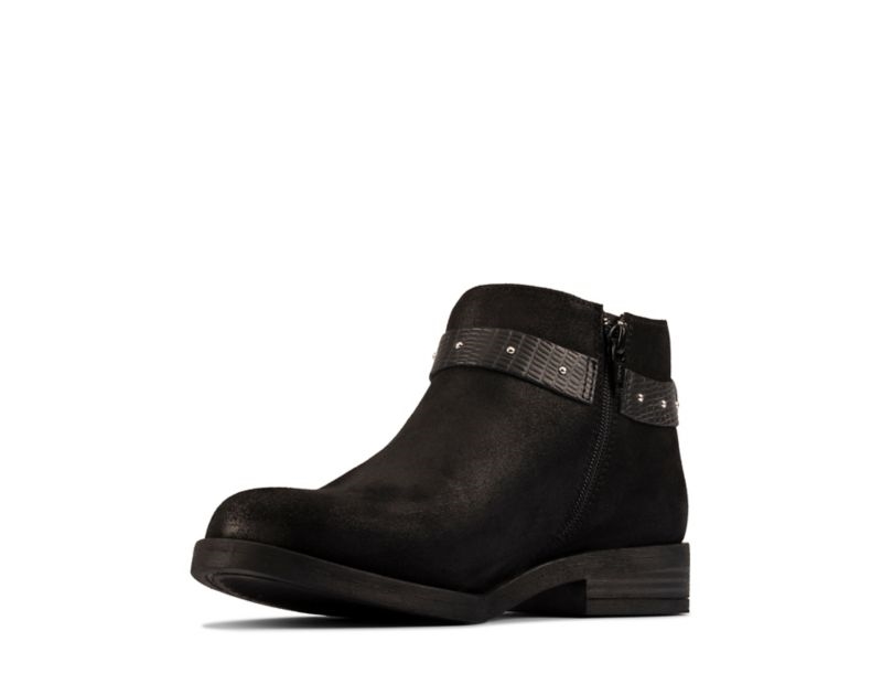 Clarks Demi 2 Tone Ankle Boots Black Women - India C2O7402-Z0