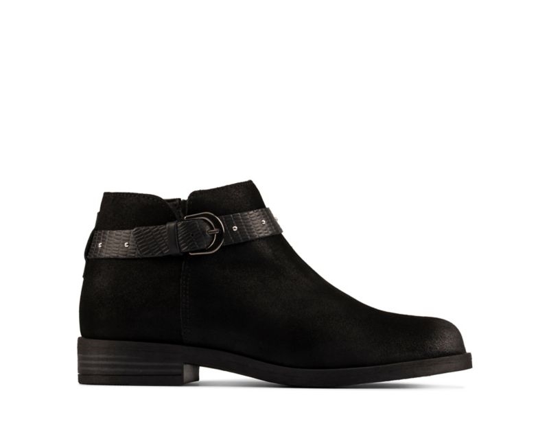 Clarks Demi 2 Tone Ankle Boots Black Women - India C2O7402-Z0