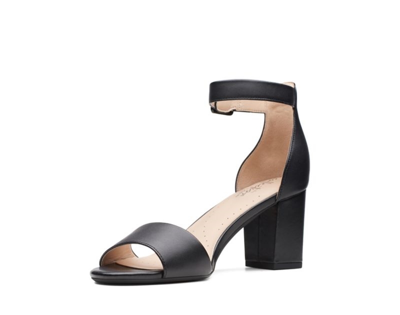 Clarks Deva Mae Sandals Heeled Sandals Black Women - India M4D2783-F2