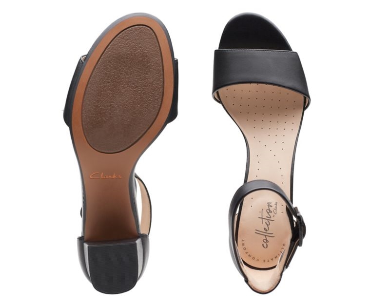 Clarks Deva Mae Sandals Heeled Sandals Black Women - India M4D2783-F2