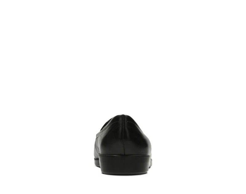 Clarks Georgia Flat Shoes Black Women - India G4L7640-X2